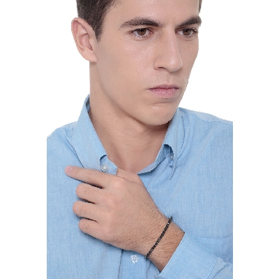 Pulsera tenis en oro blanco 18k con diamantes negros