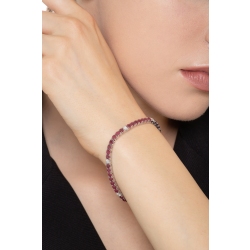 Pulsera tenis oro blanco 18 quilates con rubíes y diamantes 2