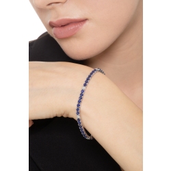 Pulsera oro blanco de 18K con zafiros azules y brillantes 2