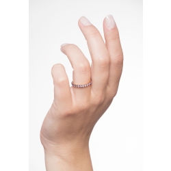 Anillo oro rosa 18k zafiros rosa puntas brunidas 2