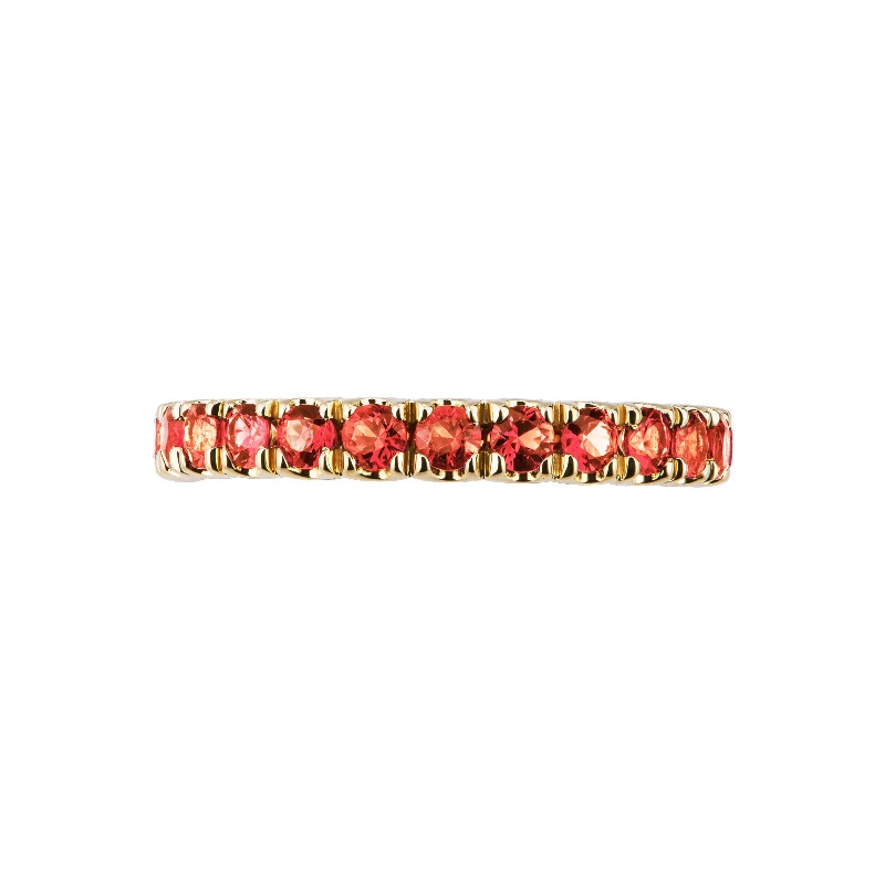 Anillo Eternity 18k oro rosa zafiros naranja