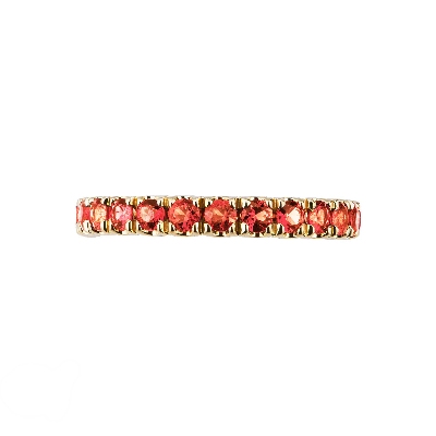 Anillo Eternity 18k oro rosa zafiros naranja
