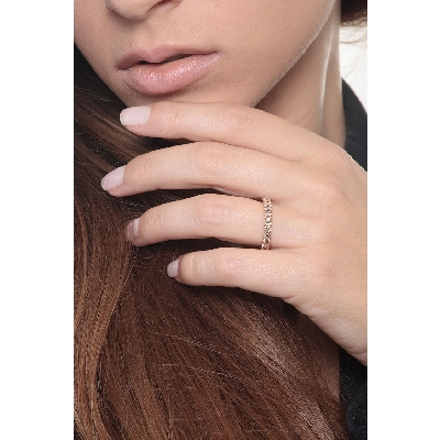 Anillo Eternity oro rosa 18k con diamantes brown