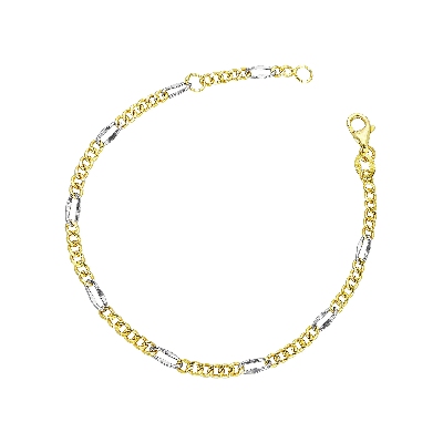 Pulsera en oro amarillo y blanco de 18k