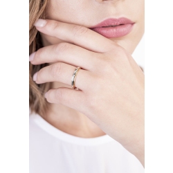 Argolla de boda en oro blanco y amarillo 18k con un diamante 2