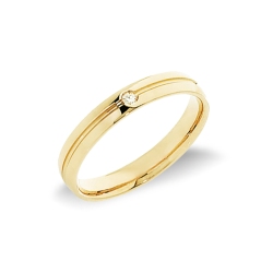 Argolla de boda oro amarillo 18k con un diamante