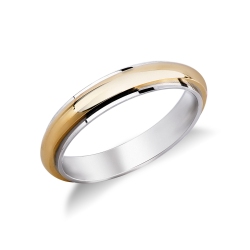 Argolla de matrimonio en oro amarillo y blanco 18k