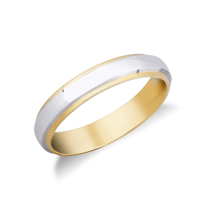 Alianza de boda Oro Amarillo y Blanco 18k Brillantes Promesas