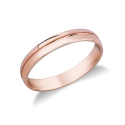 Alianza de boda en oro rosa 18k