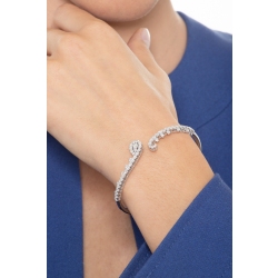 Pulsera rígida de oro blanco de 18 quilates y diamantes 2