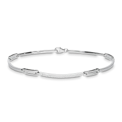 Pulsera para hombre en oro blanco 18k semirrígida
