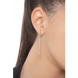 Pendientes colgantes en barra de oro rosa y blanco 18k 2