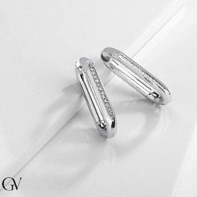 Pendientes en oro blanco de 18k con diamantes 