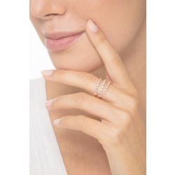 Anillo oro rosa 18k tres bandas con diamantes 2