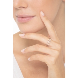 Anillo oro rosa 18k tres filas con diamantes 2