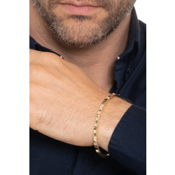 Brazalete hombre rígido en oro amarillo 18k con diamantes negros 2