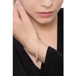Pulsera rígida de oro rosa de 18 quilates con pavé de diamantes 2
