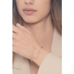 Pulsera semi rígida en oro rosa 18k con gotas y diamantes 2