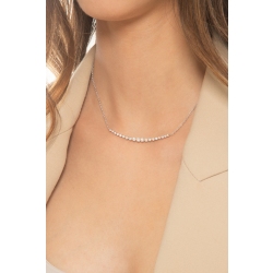 Gargantilla de malla rolò en oro blanco de 18 quilates con diamantes 2