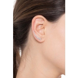 Pendiente único derecho en oro blanco 18ct con diamantes 2