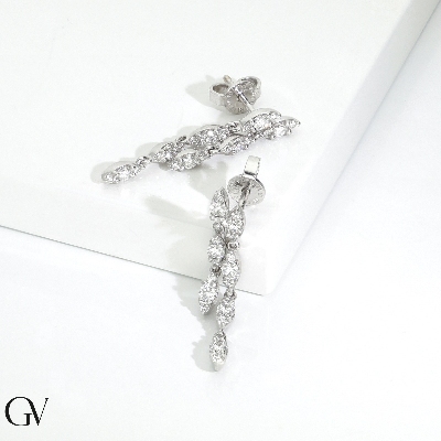 Pendientes en oro blanco 18k con diamantes