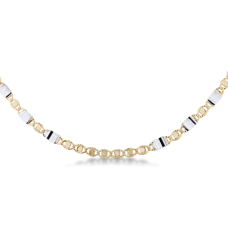 Collar en oro amarillo de 18k, longitud 50 cm