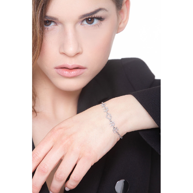 Pulsera letras AMORE oro blanco y diamantes Pulsera letras AMORE oro blanco y diamantes