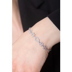 Pulsera letras AMORE oro blanco y diamantes 2