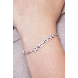 Pulsera personalizada con nombre ANNA de oro y diamantes  2