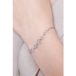 Pulsera letras DREAM oro blanco y diamantes 2