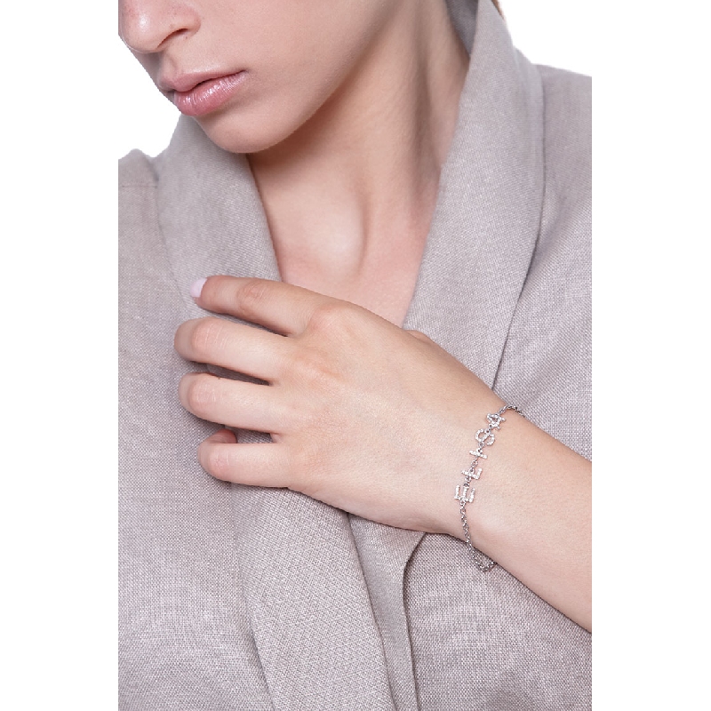 Pulsera con nombre ELISA de diamantes oro blanco 18k  Pulsera con nombre ELISA de diamantes oro blanco 18k