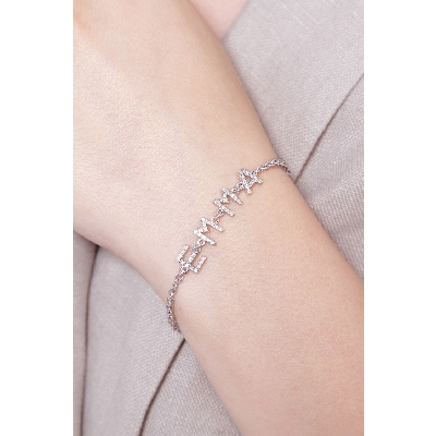 Pulsera personalizada con nombre EMMA en diamantes
