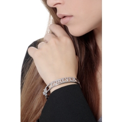 Pulsera letras FOREVER oro blanco y diamantes 2