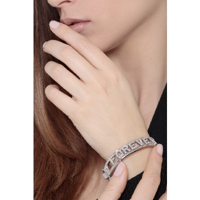 Brazalete rigido FOREVER en oro blanco 18k con diamantes