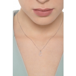 Collar letra C oro blanco 18k diamantes 2