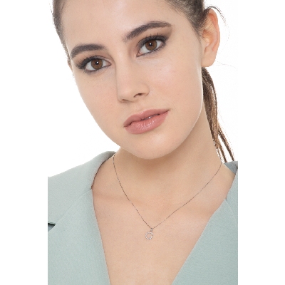 Collar letra G oro blanco 18k diamantes