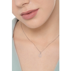 Collar letra G oro blanco 18k diamantes 2