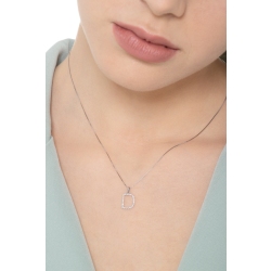 Collar con letra colgante D oro y diamantes 2
