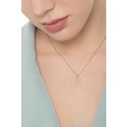 Collar con letra colgante E oro y diamantes 2