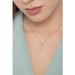 Collar con letra colgante O oro blanco y diamantes 2