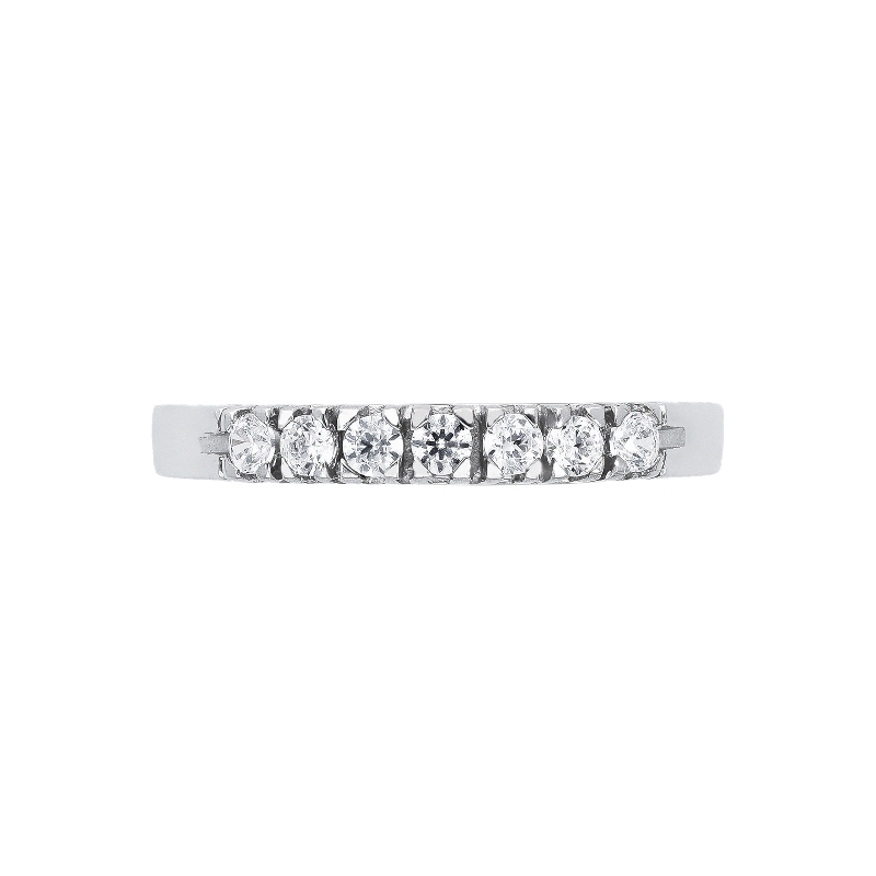 Anillo oro blanco 18k con 7 circonitas blancas Anillo oro blanco 18k con 7 circonitas blancas