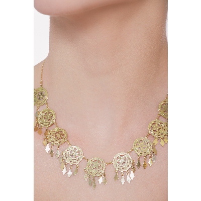 Collar colgantes en oro amarillo de 18k 