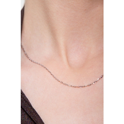 Cadena de oro blanco 18k con eslabones roló, 45 cm 