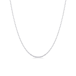 Cadena de oro blanco 18k con eslabones roló, 45 cm 