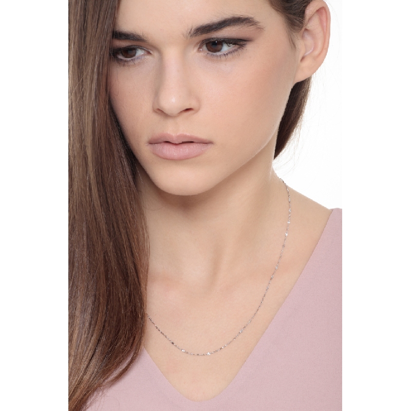 Collar diamantado en oro blanco 18k 50 cm Collar diamantado en oro blanco 18k 50 cm