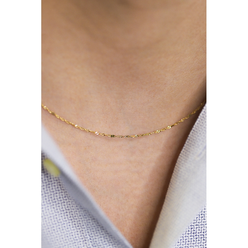 Collar diamantado en oro amarillo 18k, 50 cm