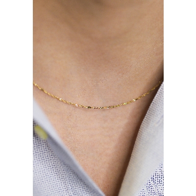 Collar diamantado en oro amarillo 18k, 50 cm