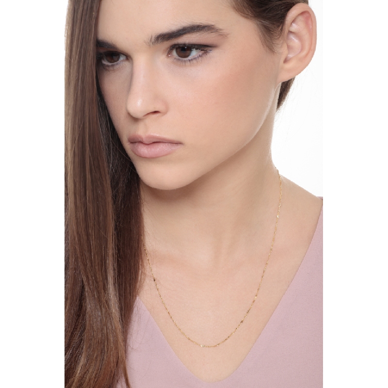 Collar diamantado en oro amarillo 18k, 50 cm