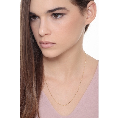 Collar diamantado en oro amarillo 18k, 50 cm