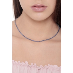 Collar tennis en oro blanco de 18k con zafiros azules  2